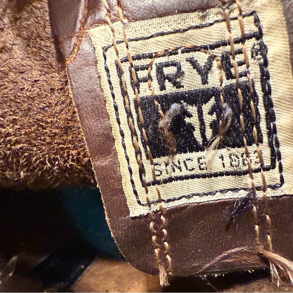 Frye Brown Leather Combat Boots - Picture 12 of 13